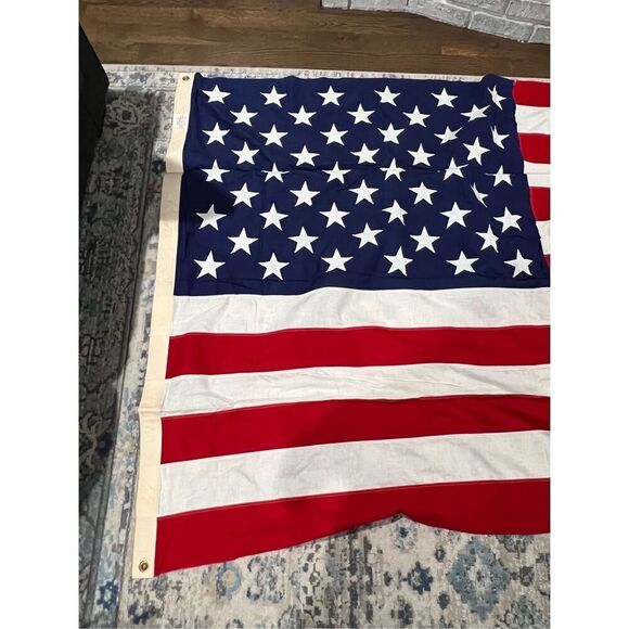 #5 Valley Forge Best Cotton 50 Star 58”x 108' Cotton Sewn American Flag Made USA - Picture 7 of 7